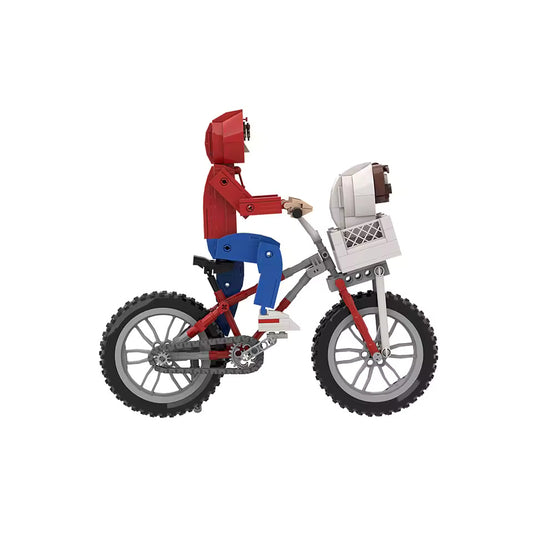 MOC Bicycle E.T Alien Bricks Model Terror Science Movie Figures Scary Aliens Building Blocks Set Educational Toys Kids Xmas Gift