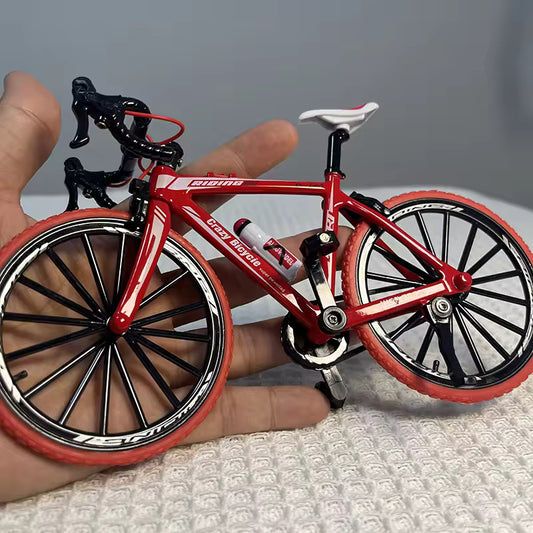 1:8 Mini Model Alloy Black Bicycle Diecast 19cm Metal Finger Adult Bike Simulation Collection Gifts Toys Girls